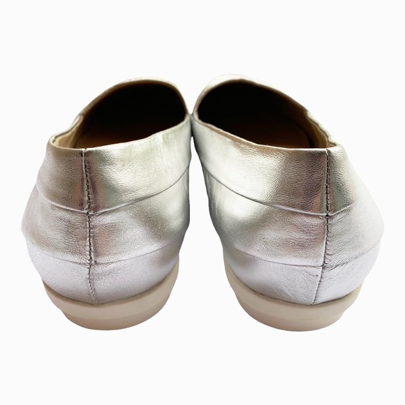 H by Halston Silver Leah Leather Ballet Flats Size 10 - Picture 6 of 9